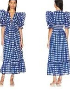 Cleobella Morina Ankle Length Organic Cotton Dress in Painterly Gingham